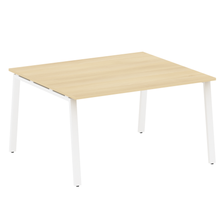 Стол для переговоров (1 столешница) на А-образном м/к Metal System Style БА.ПРГ-1.3 1400x1235x750 (Акация/Белый металл)