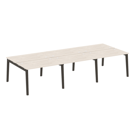 Рабочая станция на деревянных опорах Onix Wood OW.D.RS-6.2.7 3540x1475x750 (Денвер Светлый/Дуб Темный)