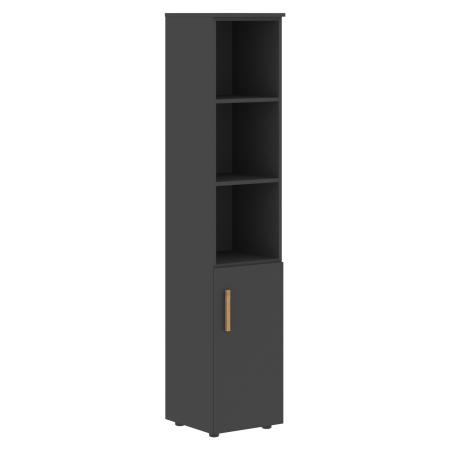 Шкаф колонка с глухой малой дверью левый Forta FHC 40.5 (L) 399x404x1965 (Черный графит)