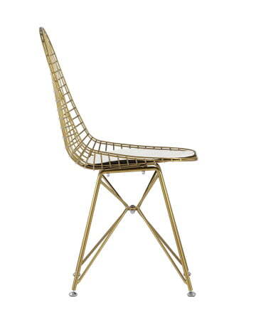 Стул обеденный Eiffel золотой с белой подушкой (Стул кухонный Eiffel золотой) Стул обеденный Eiffel золотой с белой подушкой (Стул кухонный Eiffel золотой)