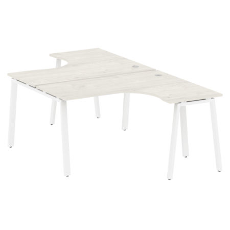 Рабочая станция криволинейная Metal System Style БА.РАС-СА-2.3 1400x2435x750 (Дуб Наварра/Белый металл)