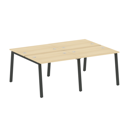 Рабочая станция на 4 рабочих места на А-образном м/к Metal System Style БА.СМ-4.1 2000x1475x750 (Акация/Антрацит металл)