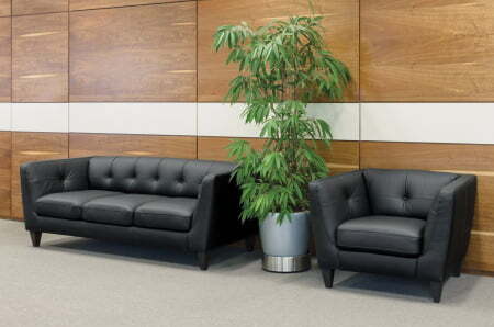 VOLTA Диван 3-местный (ЧЕРНЫЙ/КОЖА)