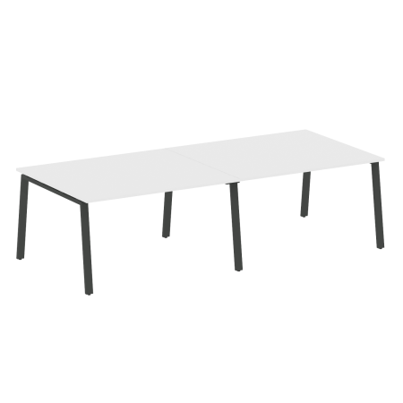 Стол для переговоров (2 столешницы) на А-образном м/к Metal System Style БА.ПРГ-2.3 2800x1235x750 (Белый/Антрацит металл)