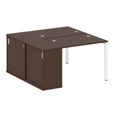 Рабочая станция с опорным шкафом-купе Metal System Style БП.РС-СШК-1.1 1410x1475x750 (Венге Цаво/Белый металл)