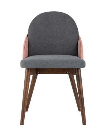Стул HELGA темно-серый/коралловый 2 шт, (Стул HELGA темно-серый)