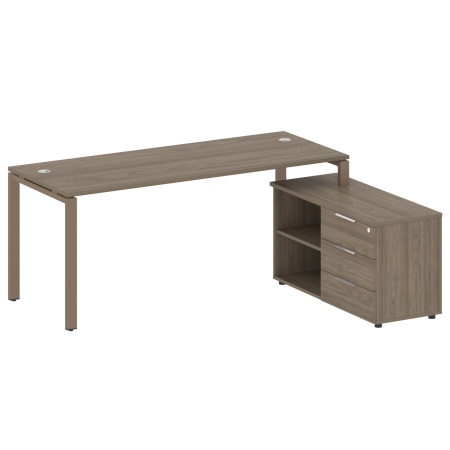 Рабочая станция с опорной тумбой правая Metal System Style БП.РС-СТС-2.5 Пр 1900x1520x750 (Вяз/Мокко металл)