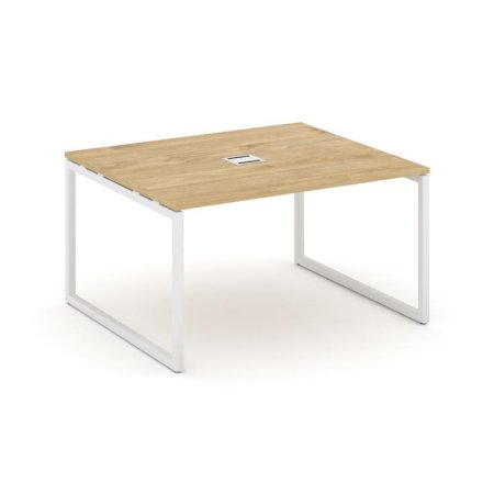 Стол переговорный SN-4O.SPRG-032 (1180х1180х750) (Тиквуд Светлый/Металл Белый)