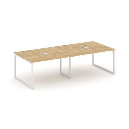 Стол переговорный SN-4O.SPRG-042 (2360х1180х750) (Тиквуд Светлый/Металл Белый)