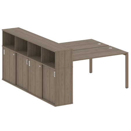 Рабочая станция с опорным шкафом-купе Metal System Style БП.РС-СШК-4.4 2010x2332x1098 (Вяз/Мокко металл)