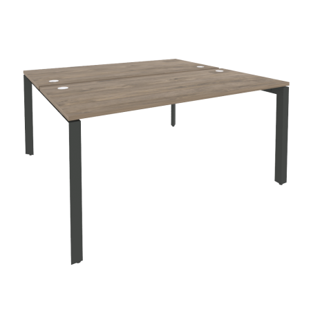 Рабочая станция на П-образном м/к Onix O.MP-D.RS-2.4.7 1580x1475x750 (Тиквуд Темный/Черный металл)