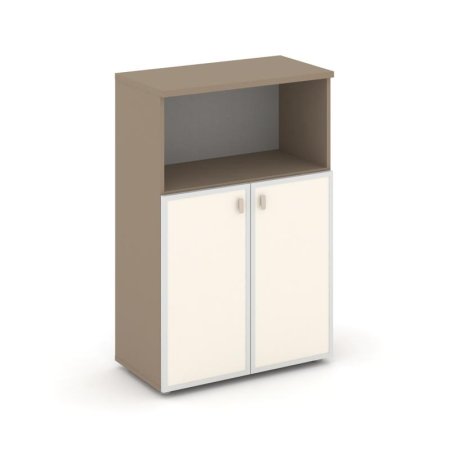 Шкаф средний широкий ES.ST-2.2R I (800х420х1207) (Латте/Лакобель ivory)