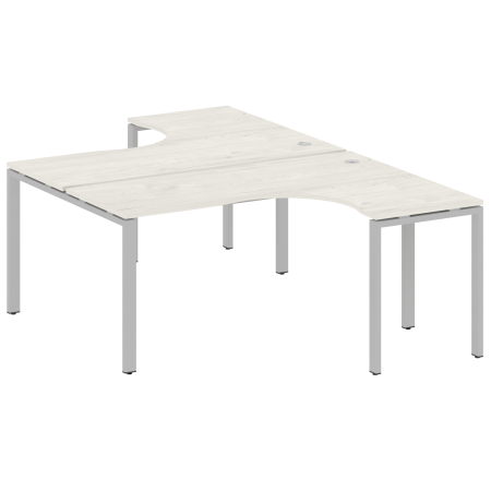 Рабочая станция криволинейная Metal System Style БП.РАС-СА-2.4 1600x2435x750 (Дуб Наварра/Серый металл)