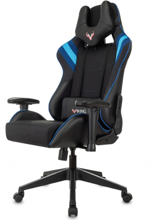 Кресло игровое Zombie VIKING 4 AERO черный/синий ткань/эко.кожа с подголов. крестов. пластик (Синий)