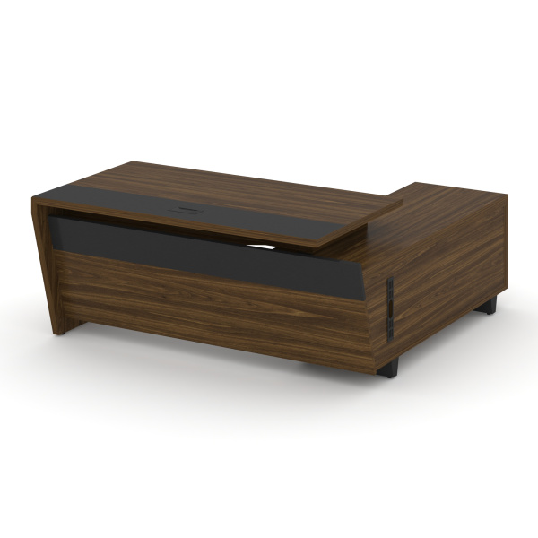 Стол руководителя с тумбой Corner COR.SRT-18 (L) (1800x1800x750) (Орех Лоренцо-Графит | Металл Графит) Стол руководителя с тумбой Corner COR.SRT-18 (L) (1800x1800x750) (Орех Лоренцо-Графит | Металл Графит)