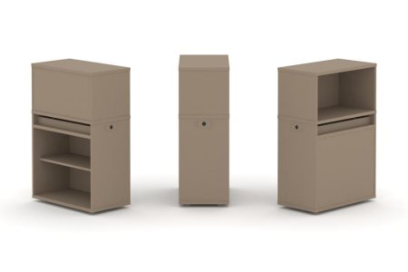 Тумба одиночная + низкая надставка ES.NB.1N-1 (750х410х1135) (Латте)