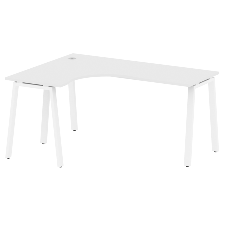 Стол криволинейный левый Metal System Style БА.СА-4 Л 1600x1200x750 (Белый/Белый металл)