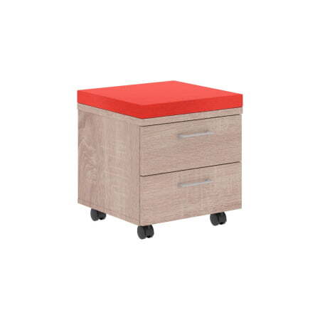 Тумба мобильная подушка красная Xten XMC-2D 465x450x504 (Дуб Сонома)