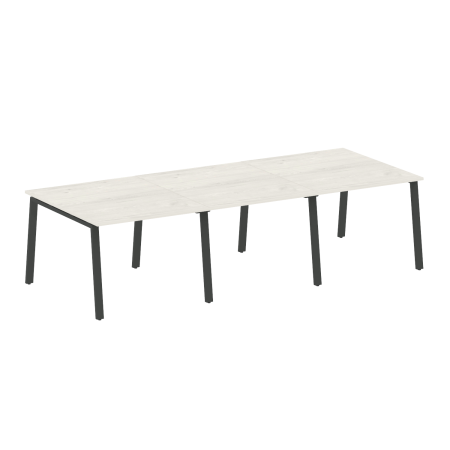 Стол для переговоров (3 столешницы) на А-образном м/к Metal System Style БА.ПРГ-3.1 3000x1235x750 (Дуб наварра/Антрацит металл)