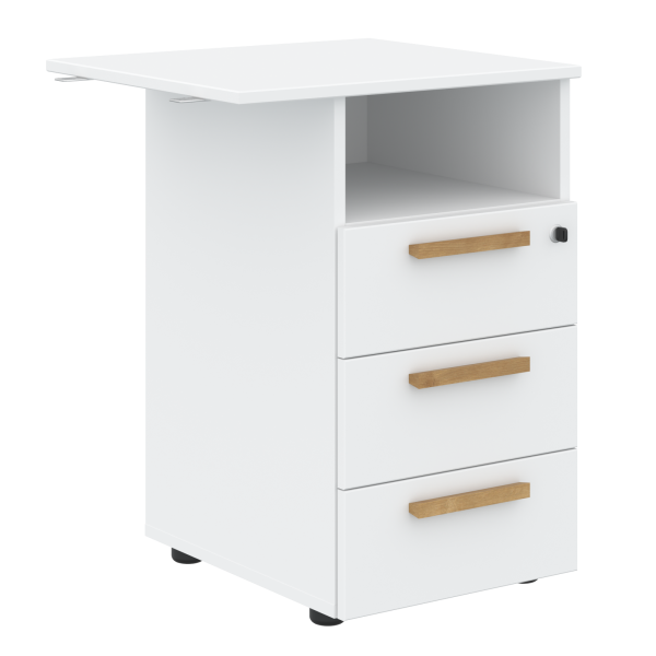 Тумба приставная Forta FLC-3D.2 570x733x504 (Белый премиум)