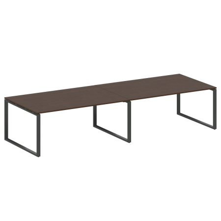 Переговорный стол 2 столешницы Metal System Style БО.ПРГ-2.5 3600x1235x750 (Венге Цаво/Антрацит металл)