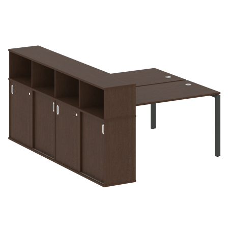 Рабочая станция с опорным шкафом-купе Metal System Style БП.РС-СШК-4.3 1910x2332x1098 (Венге Цаво/Антрацит металл)