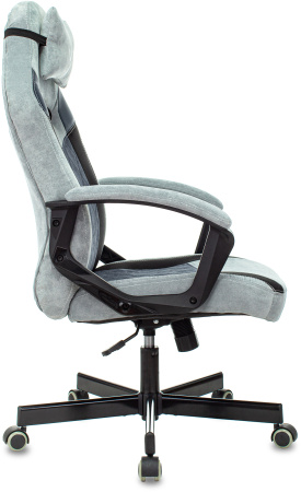 Кресло игровое Zombie VIKING 6 KNIGHT Fabric голубой с подголов. крестов. металл (Синий)