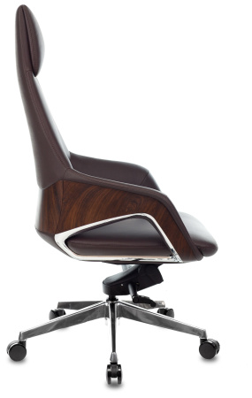 Кресло руководителя _DAO-2 коричневый кожа с подголов. крестов. алюминий (Коричневый) Кресло руководителя _DAO-2 коричневый кожа с подголов. крестов. алюминий (Коричневый)