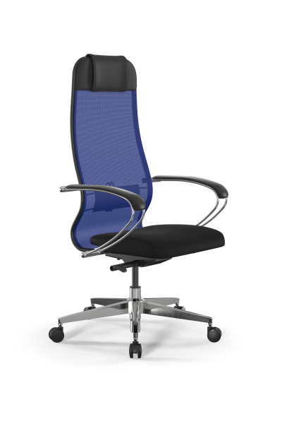 Кресло для руководителя Метта SynchroSit 10 B1-111K - X2+UMF(X1) /Ub00/Wh00/K1cL(M23.B22.G18.W03) (Синий | Черный)