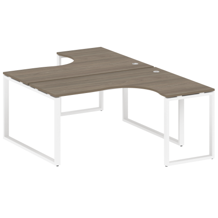 Рабочая станция криволинейная Metal System Style БО.РАС-СА-2.4 1600x2435x750 (Вяз/Белый металл)
