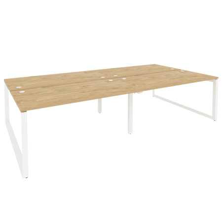 Рабочая станция на О-образном м/к Onix O.MO-D.RS-4.4.8 3160x1635x750 (Тиквуд Светлый/Белый Металл)