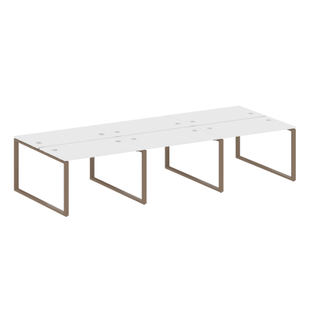 Рабочая станция Metal System Style БО.СМ-6.2 3600x1475x750 (Белый/Мокко металл)