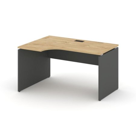 Стол рабочий эргономичный SN-D.SPA-001(L) (1380х600/980х750) (Тиквуд Светлый/Антрацит)