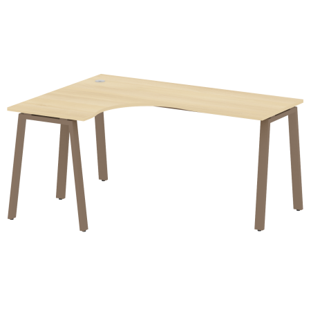 Стол криволинейный левый Metal System Style БА.СА-4 Л 1600x1200x750 (Акация/Мокко металл)
