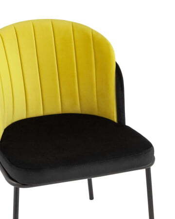 Стул Дабл велюр черный с желтой вставкой (Стул Дабл черный, желтый) Стул Дабл велюр черный с желтой вставкой (Стул Дабл черный, желтый)