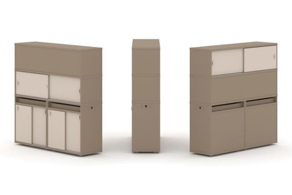 Тумба двойная + высокая надставка ES.NB.2V-9 (1500х410х1520) (Латте/Капучино)