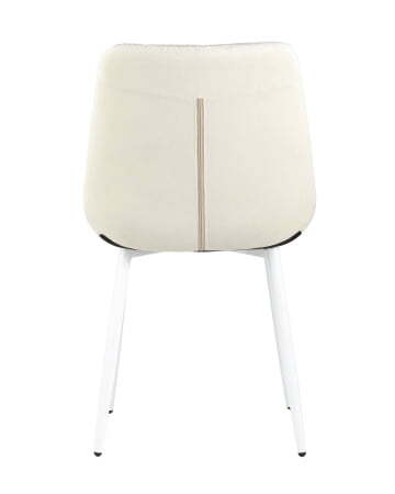 Стул Флекс велюр светло-бежевый белые ножки (Стул Флекс светло бежевый)