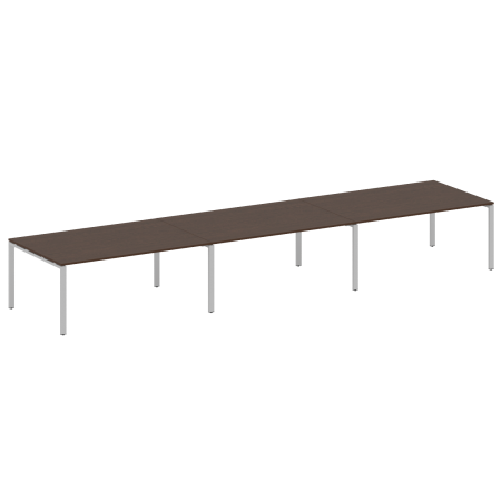 Переговорный стол 3 столешницы Metal System Style БП.ПРГ-3.5 5400x1235x750 (Венге Цаво/Серый металл)