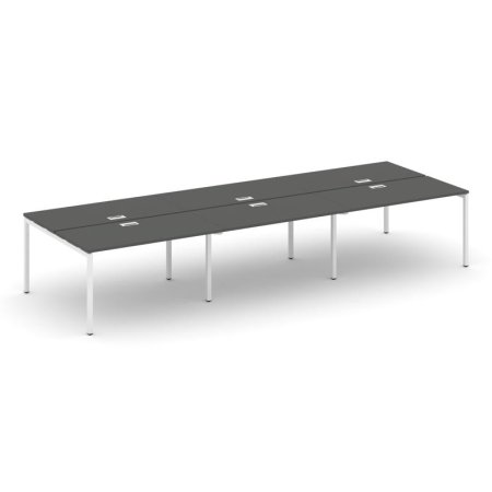 Рабочая станция 2-х сторонняя SN-4P.DRS-082 (3540х1632х750) (Антрацит/Металл Белый)