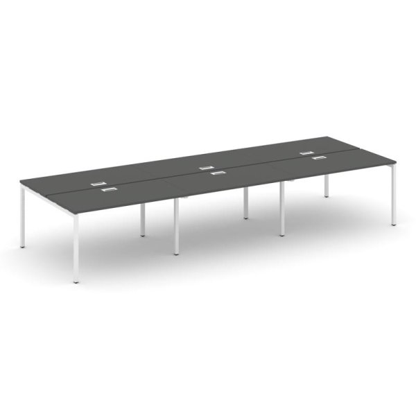 Рабочая станция 2-х сторонняя SN-4P.DRS-061 (2940х1232х750) (Антрацит/Металл Белый) Рабочая станция 2-х сторонняя SN-4P.DRS-061 (2940х1232х750) (Антрацит/Металл Белый)