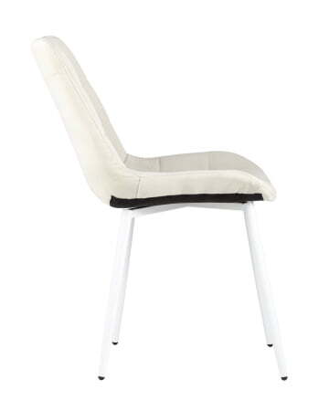 Стул Флекс велюр светло-бежевый белые ножки (Стул Флекс светло бежевый)