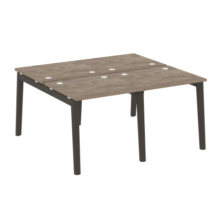 Рабочая станция на деревянных опорах Onix Wood OW.D.RS-4.0.7 1560x1475x750 (Тиквуд Темный/Дуб Темный)