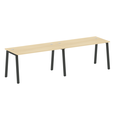Рабочая станция на 2 рабочих места на А-образном м/к Metal System Style БА.СМ-2.3 2800x720x750 (Акация/Антрацит металл)