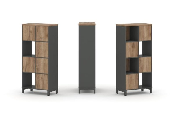 Набор стеллажа 1 сторонний, 4 яруса SN.NS-421 (754х400х1615) (Антрацит/Дуб Табак/Металл Антрацит) Набор стеллажа 1 сторонний, 4 яруса SN.NS-421 (754х400х1615) (Антрацит/Дуб Табак/Металл Антрацит)