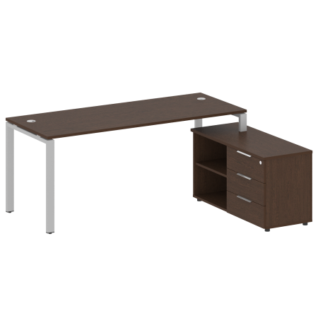 Рабочая станция с опорной тумбой правая Metal System Style БП.РС-СТС-2.5 Пр 1900x1520x750 (Венге Цаво/Серый металл)