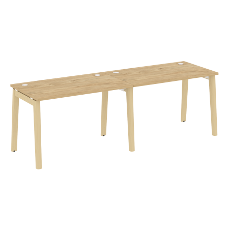 Рабочая станция на деревянных опорах Onix Wood OW.RS-2.2.7 2360x720x750 (Тиквуд Светлый/Дуб Светлый)