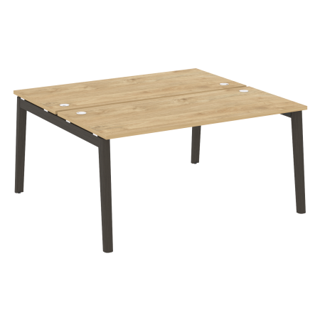 Рабочая станция на деревянных опорах Onix Wood OW.D.RS-2.4.7 1580x1475x750 (Тиквуд Светлый/Дуб Темный)