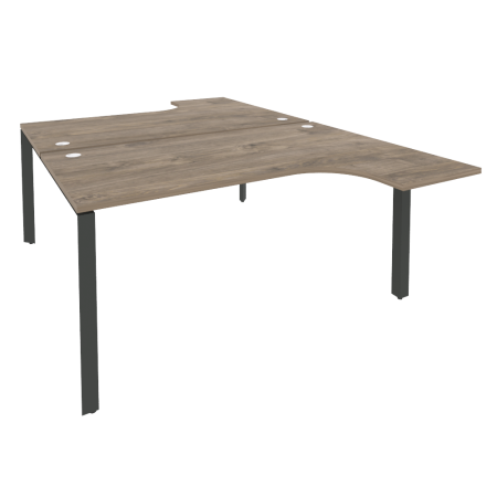 Рабочая станция на П-образном м/к Onix O.MP-D.SA-4 1580x2395x750 (Тиквуд Темный/Черный металл)