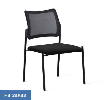 PINKO Mesh_black Кресло на 4-х опорах без подлокотников (Черный/Черный/Черный)