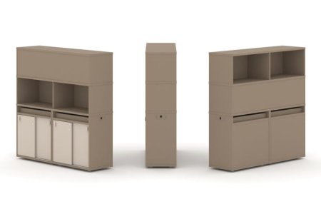 Тумба двойная + высокая надставка ES.NB.2V-7 (1500х410х1520) (Латте/Капучино)